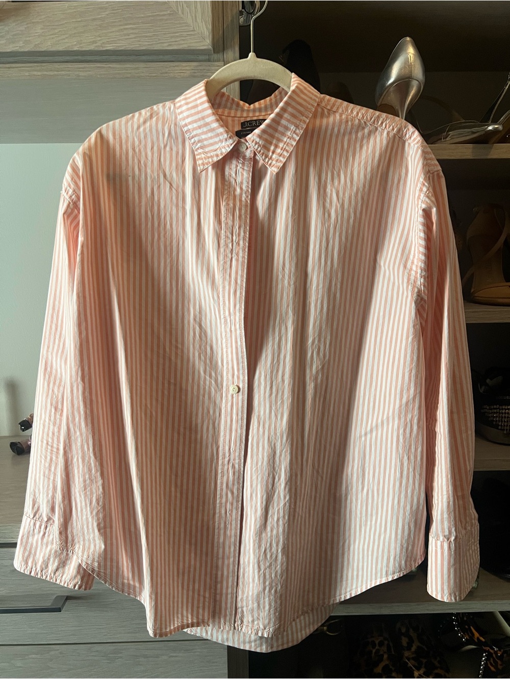J. Crew Pink Stripe Etienne Button-Down Shirt